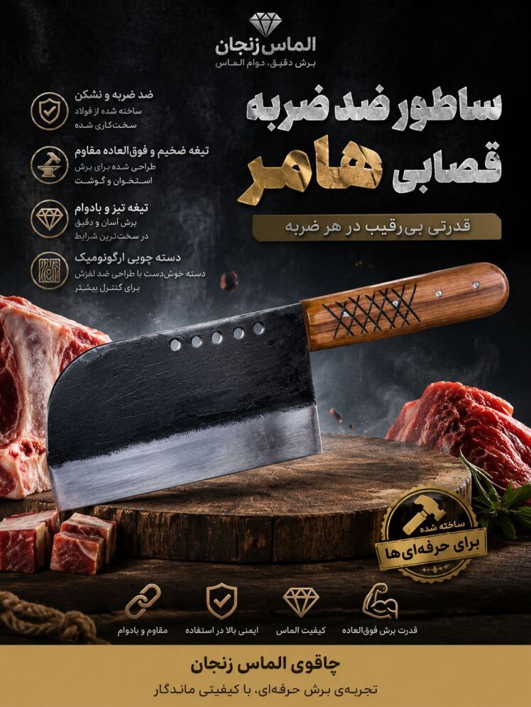 ساطور قصابی ضد ضربه 