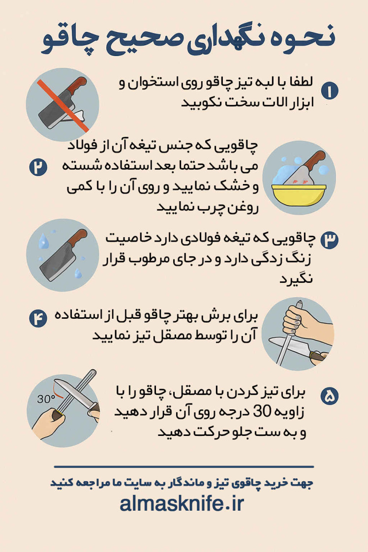 نحوه نگهداری صحیح چاقو